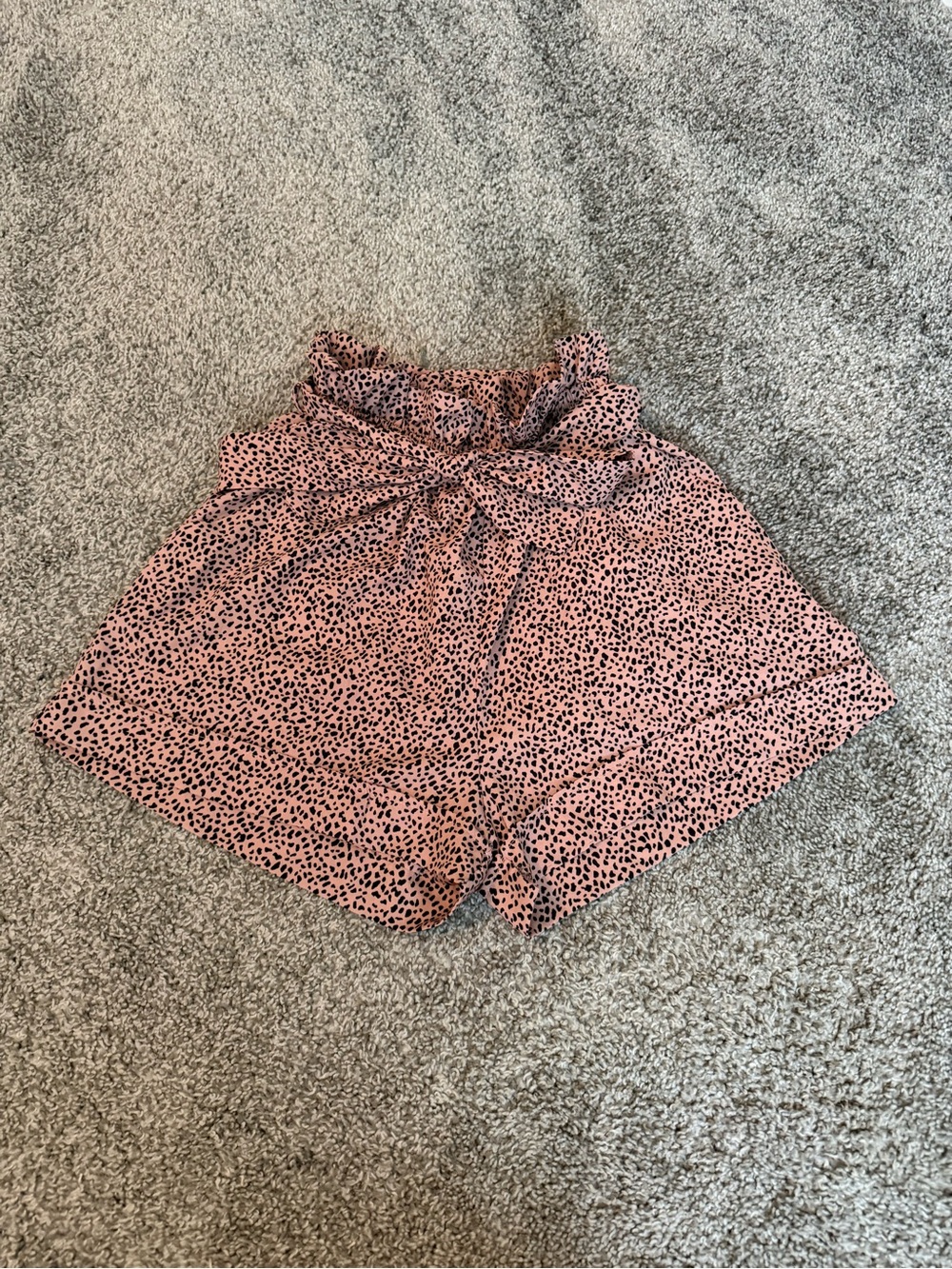 Tyche Pink Black Speckled High-Waist Tie-Front Shorts